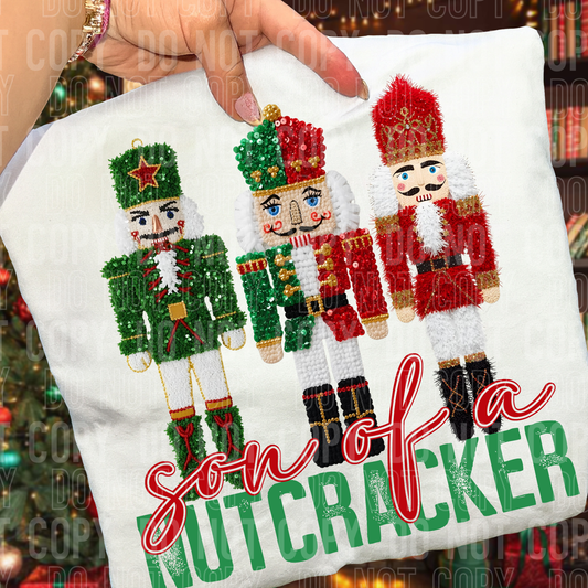 Son Of A Nutcracker Faux Yarn Sequins #2634 DTF Transfer