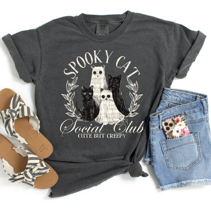 Spooky Social Cat Club #2426 DTF Transfer