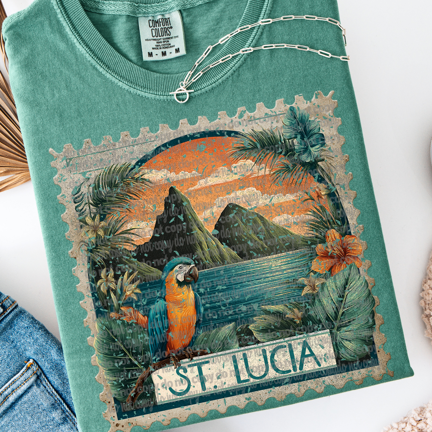 St Lucia Vintage Stamp DTF Transfer