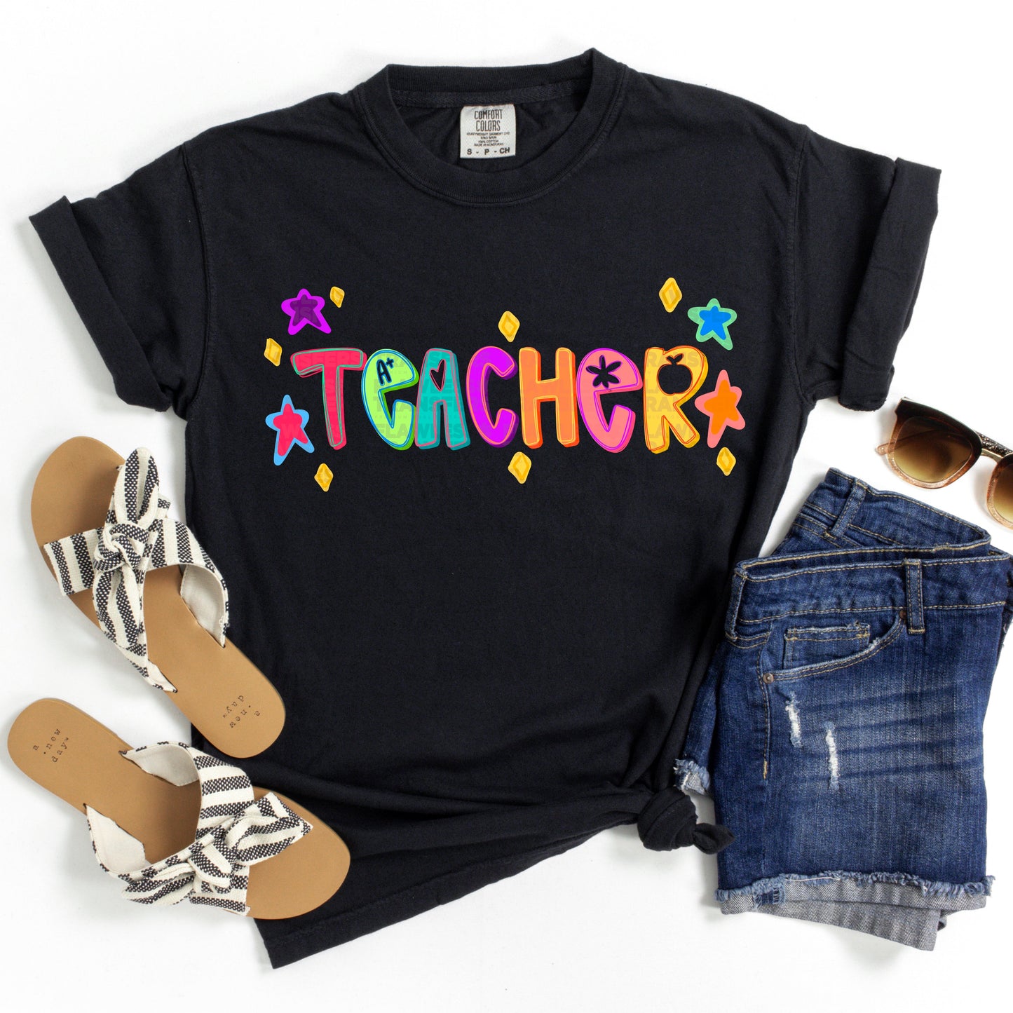 School Staff Doodles No Glitter #2255 DTF Transfer