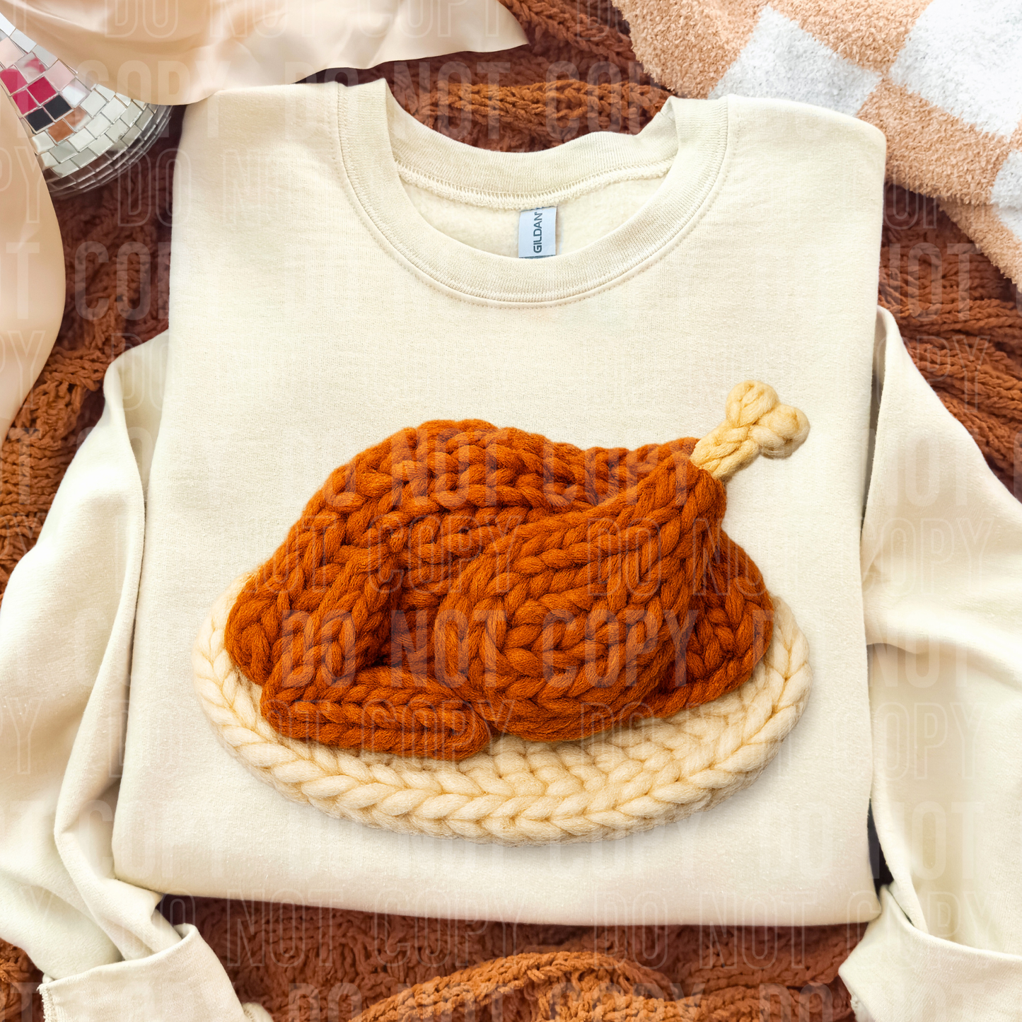 Thanksgiving Turkey Faux Yarn #2727 DTF Transfer