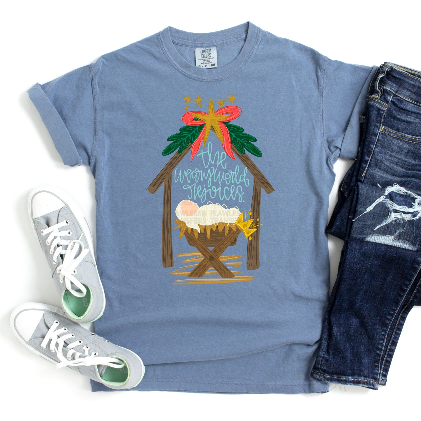 The Weary World Rejoices No Glitter #2885 DTF Transfer