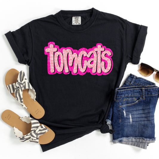 Tomcats Pink Glitter DTF Transfer