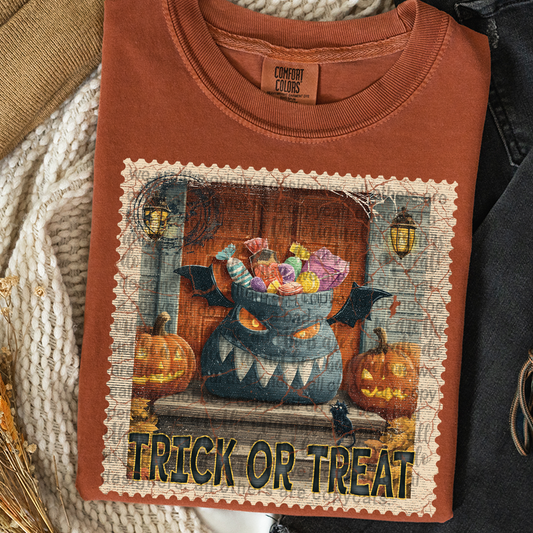 Trick Or Treat Vintage Stamp #2327 DTF Transfer