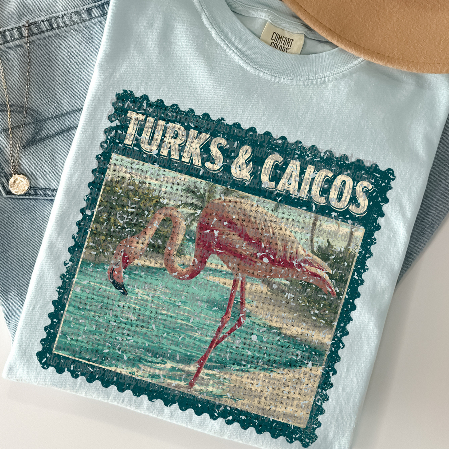 Turks and Caicos Vintage Stamp DTF Transfer
