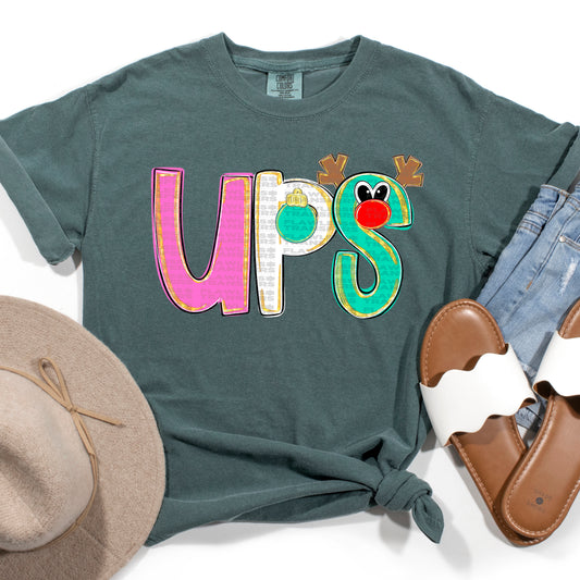 UPS - Merry Everything Alpha Font DTF Transfer