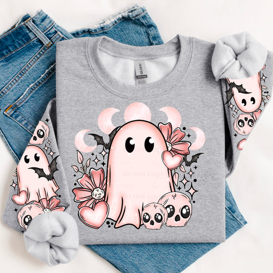 Valentines Day Ghost Front And Sleeve SET DTF Transfer