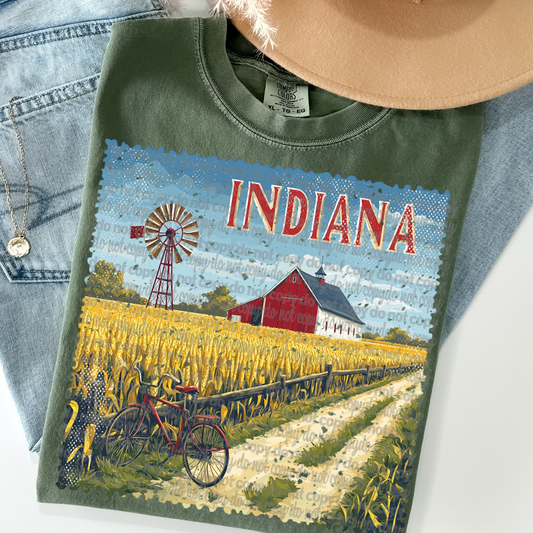 Indiana Vintage Stamp DTF Transfer