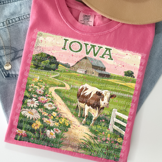 Iowa Vintage Stamp DTF Transfer