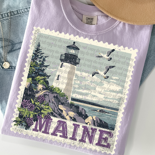 Maine Vintage Stamp DTF Transfer