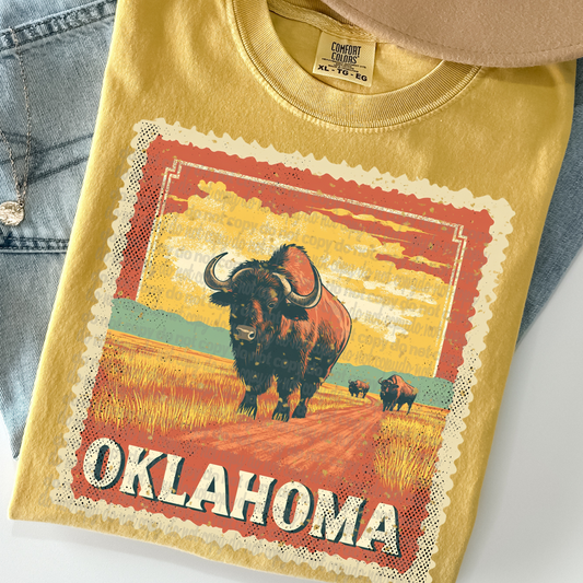 Oklahoma Vintage Stamp DTF Transfer