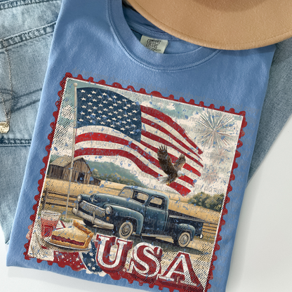 USA Vintage Stamp #0088 DTF Transfer