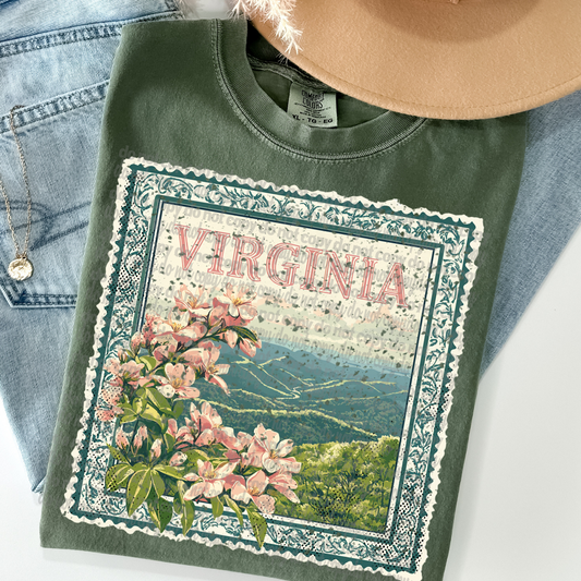 Virginia Vintage Stamp DTF Transfer