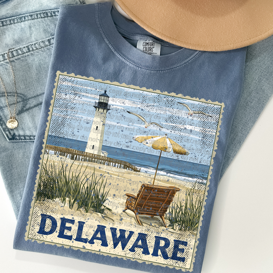Delaware Vintage Stamp DTF Transfer