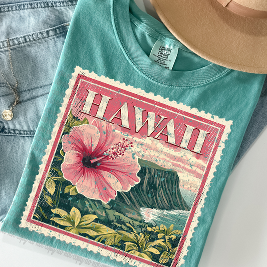 Hawaii Vintage Stamp DTF Transfer