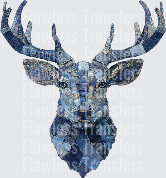 Denim Reindeer Head #1796