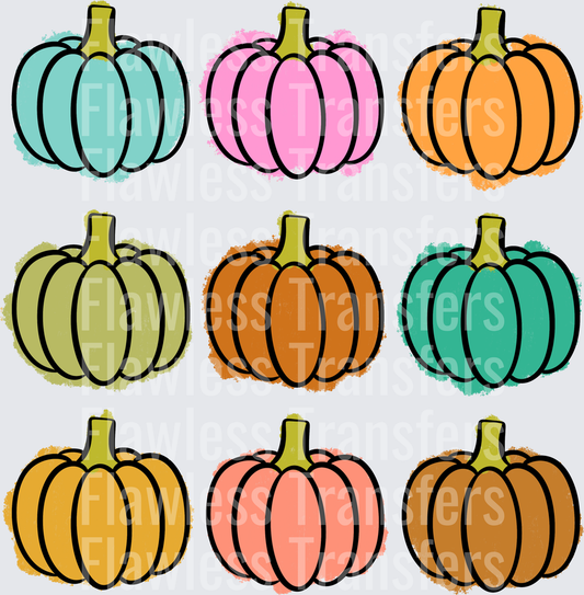 Colorful Pumpkin Grid #0862