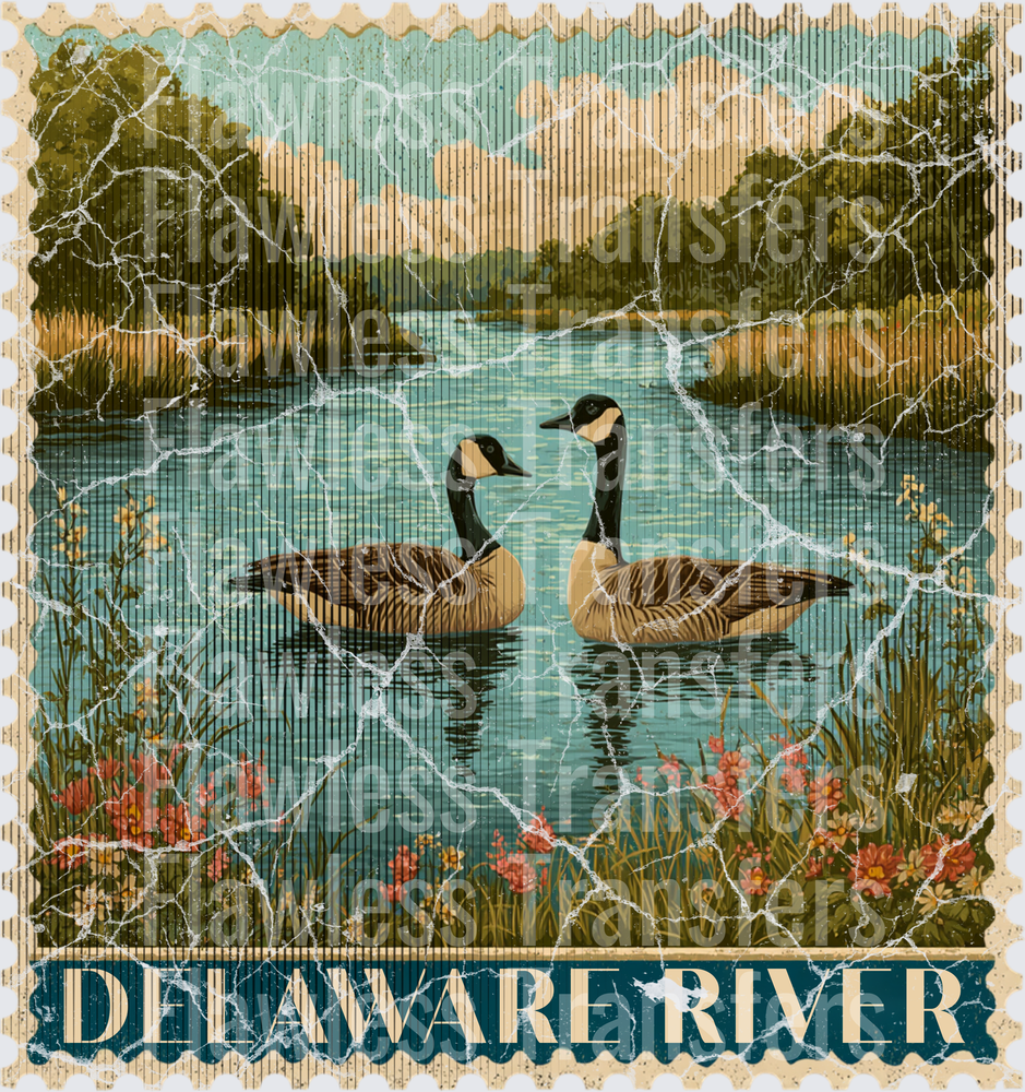 Delaware River Vintage Stamp #1184