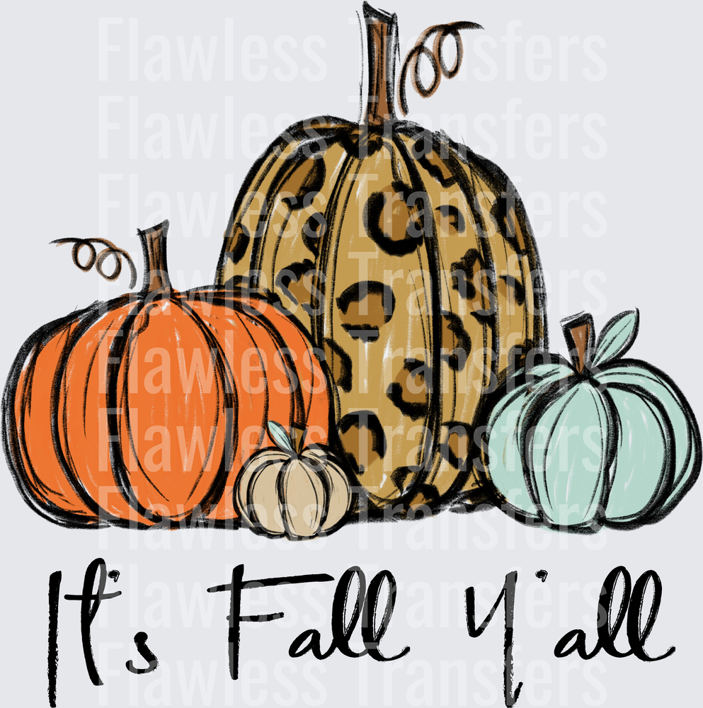 Its Fall Yall Leopard Pumpkin #0028