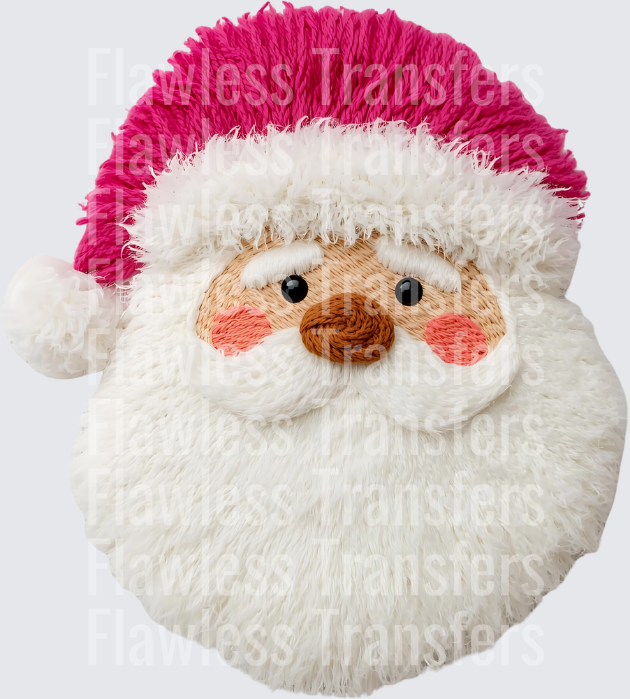White Santa Pink Hat #1709