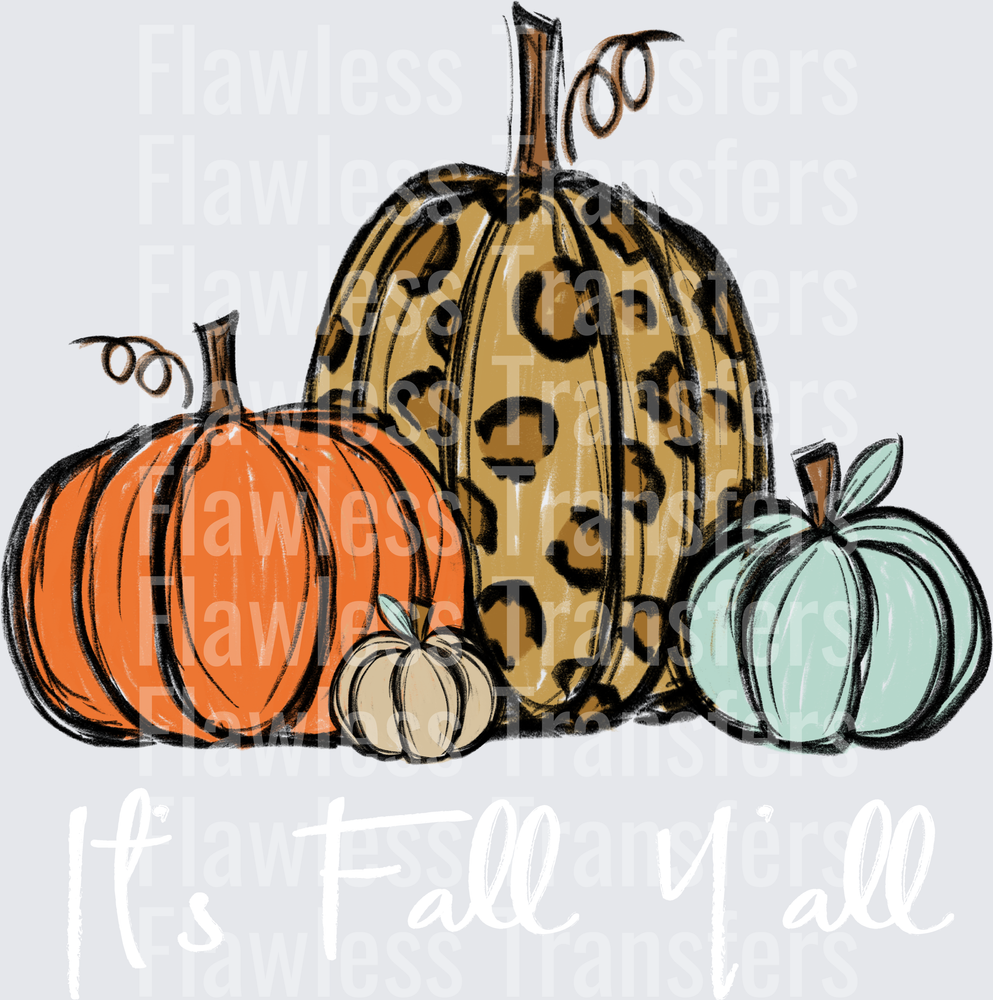 Its Fall Yall Leopard Pumpkin #0029
