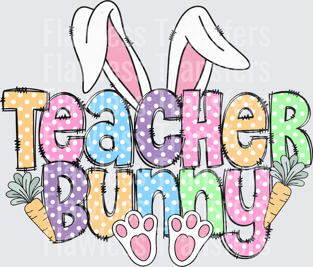 Teacher Bunny Distressed #5038