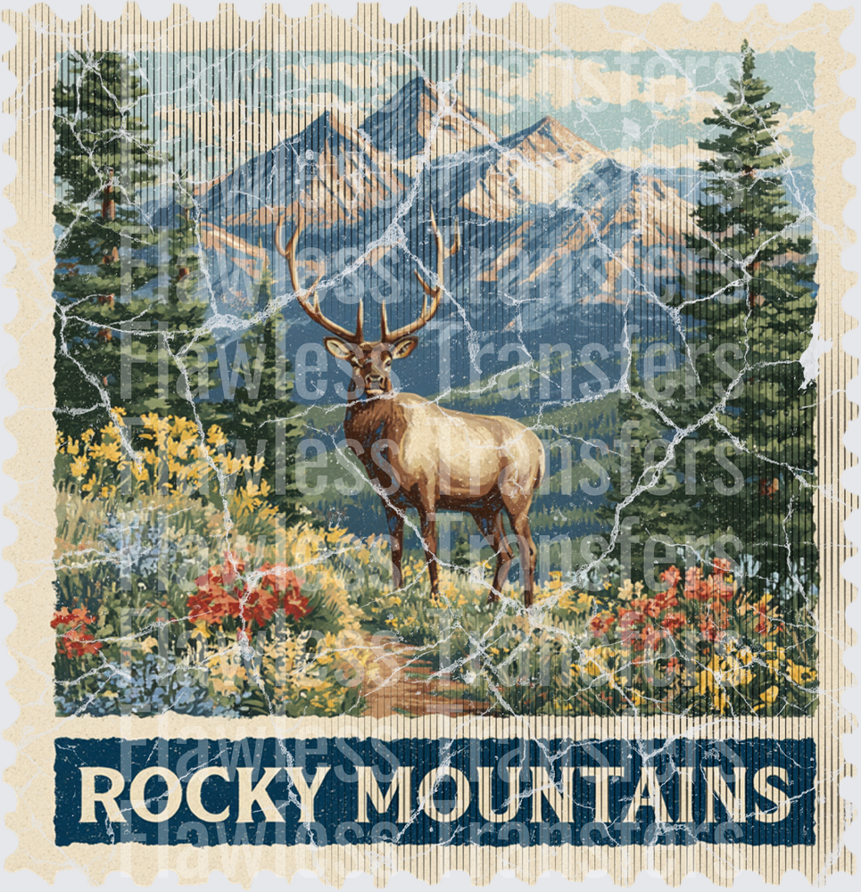 Rocky Mountains Vintage Stamp #1197