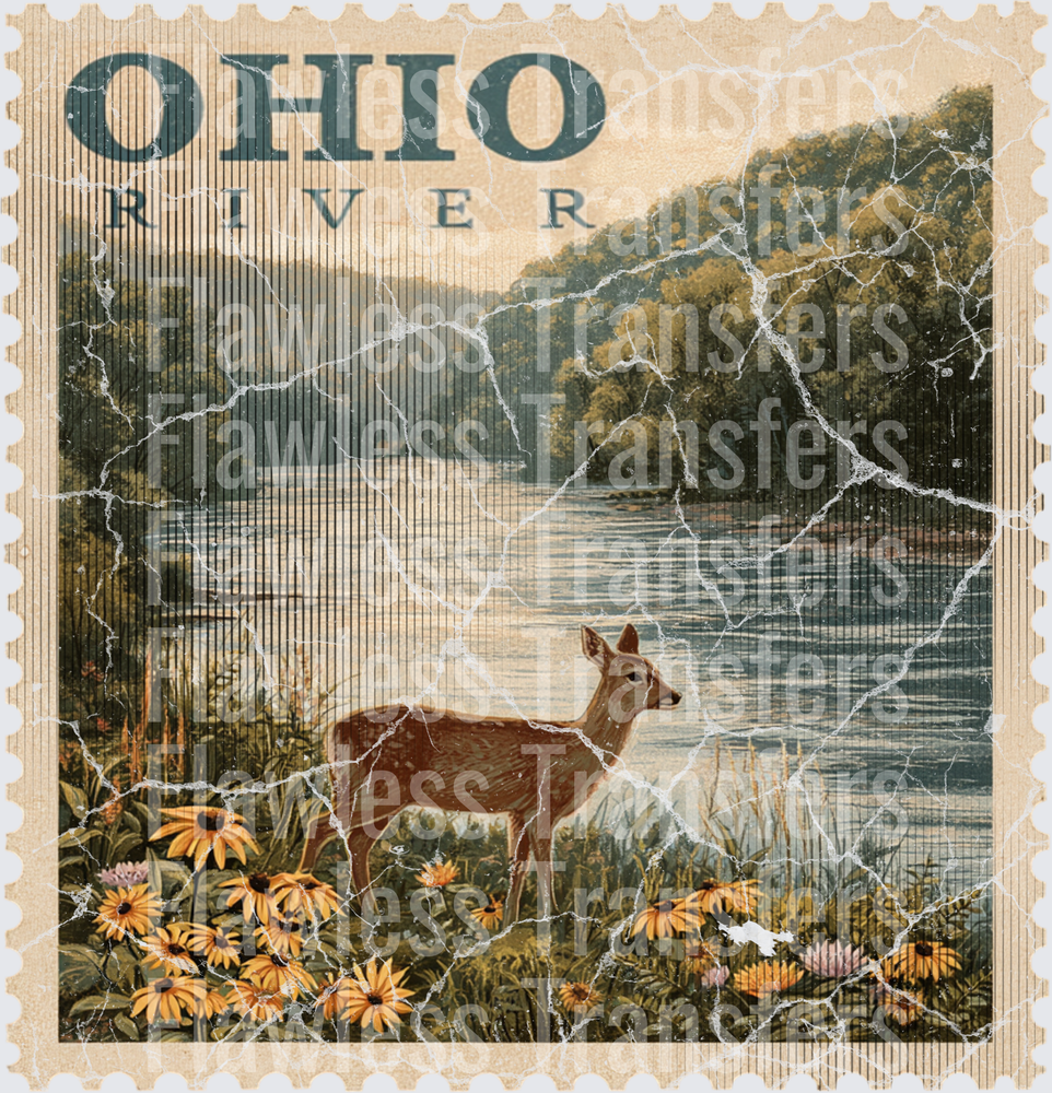 Ohio River Vintage Stamp #1193