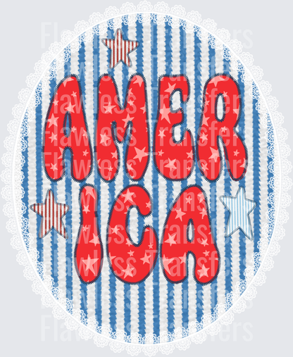 American Seersucker #0021 DTF Transfer - Raw Image