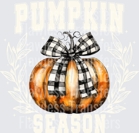 Pumpkin Season Black Plaid Bow #0047