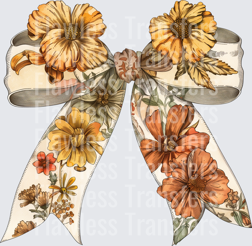 Fall Floral Coquette Bow #0055