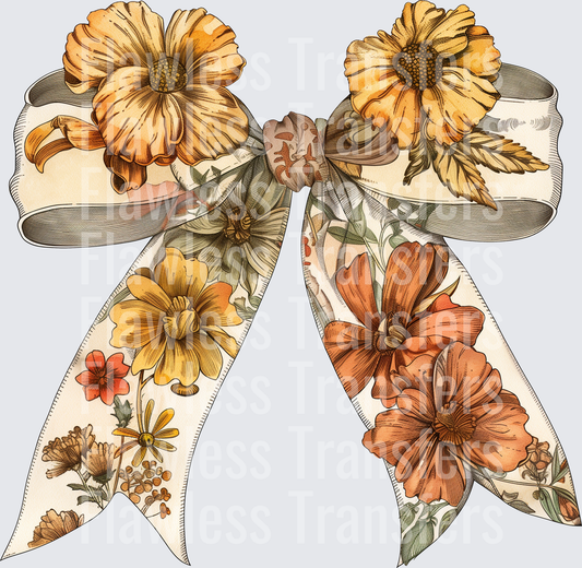 Fall Floral Coquette Bow #0055