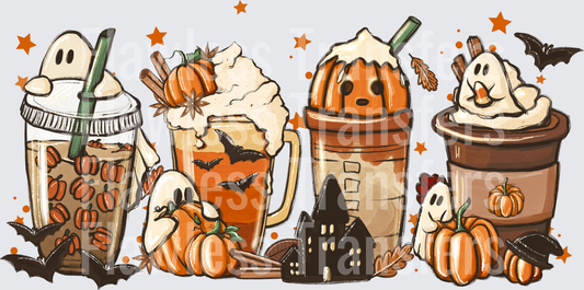 Boo Halloween Fall Pumpkin Coffee Latte #0439