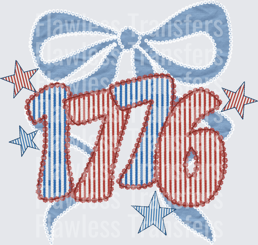 1776 Seersucker #0001 DTF Transfer - Raw Image