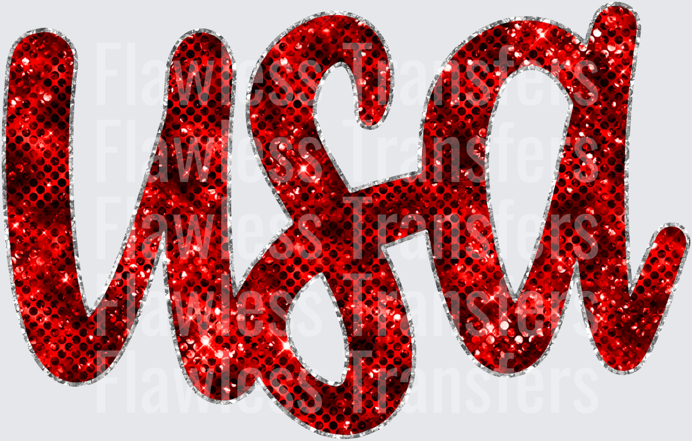 USA Faux Sequins #0083 DTF Transfer - Raw Image