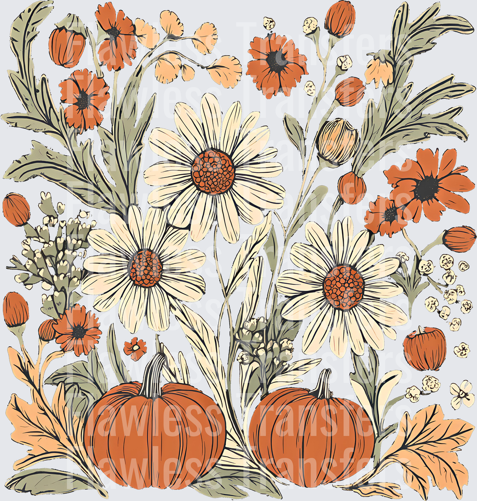 Pumpkin Floral Meadow #0127png