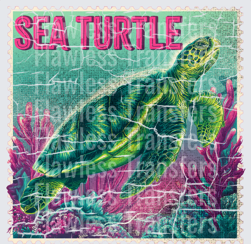 Sea Turtle Vintage Stamp #4174