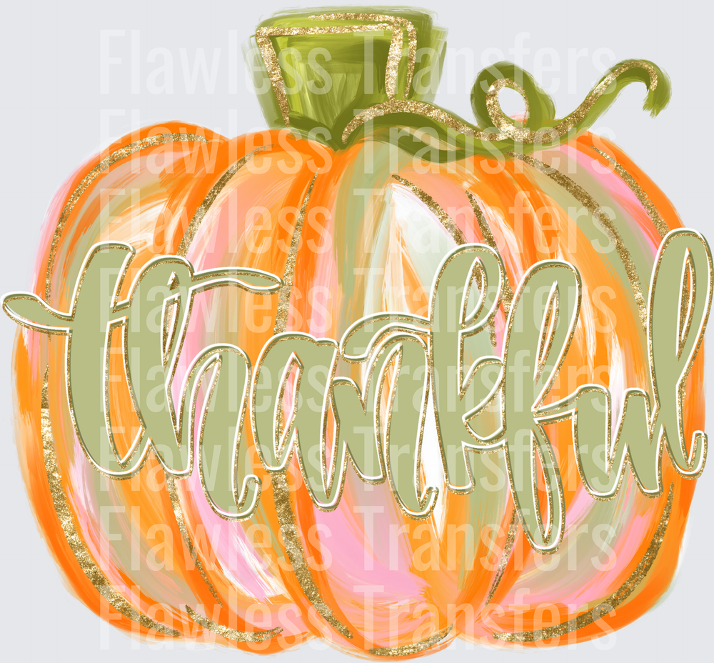 Thankful Watercolor Pumpkin #1878