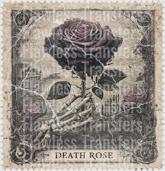 Death Rose Vintage Stamp #0584