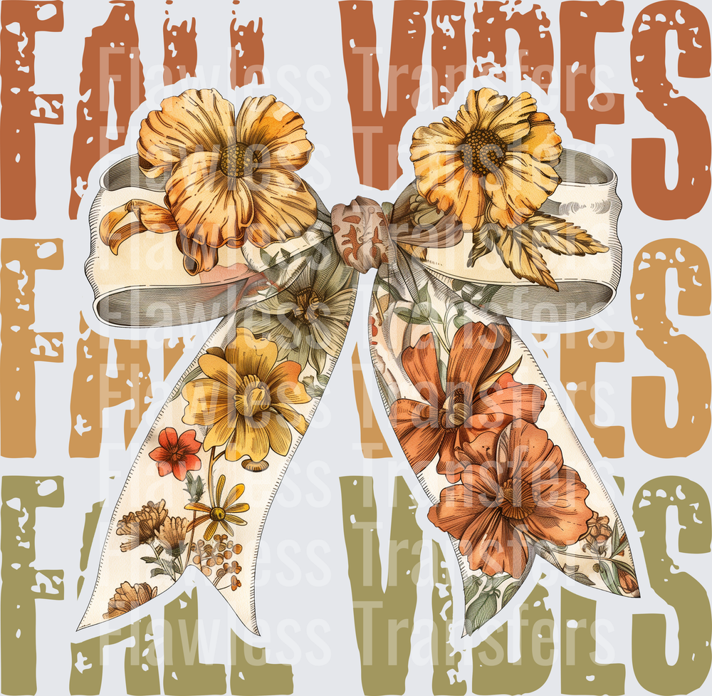 Fall Vibes Floral Coquette Bow #0066
