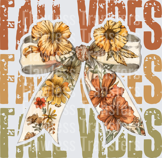 Fall Vibes Floral Coquette Bow #0066