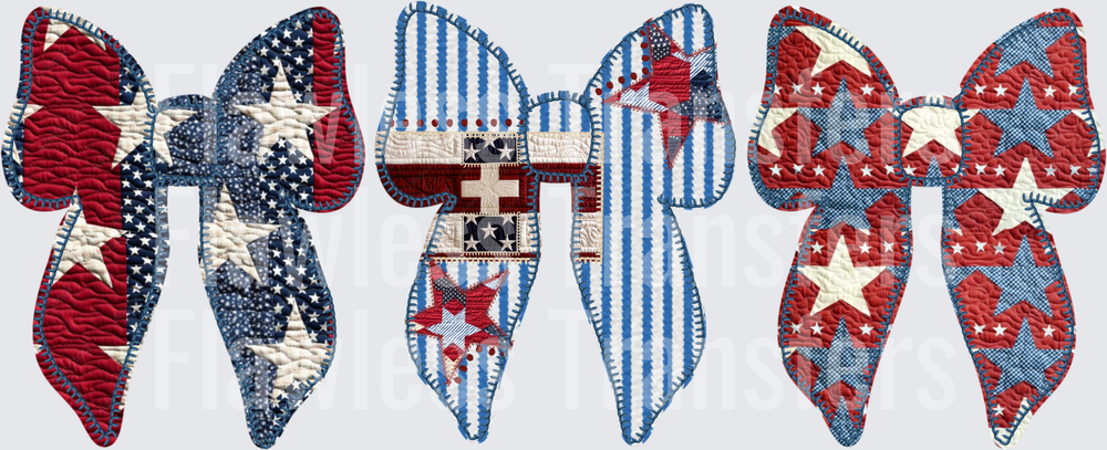 Patriotic Bow Coquette #0065 DTF Transfer - Raw Image