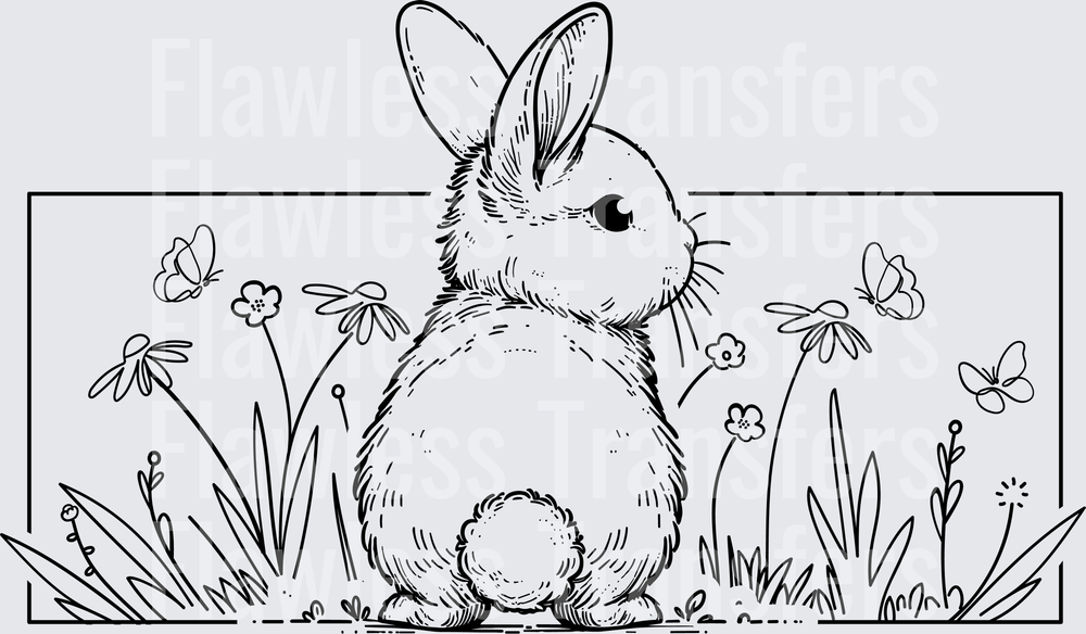 Bunny Butt With Flowers #4985
