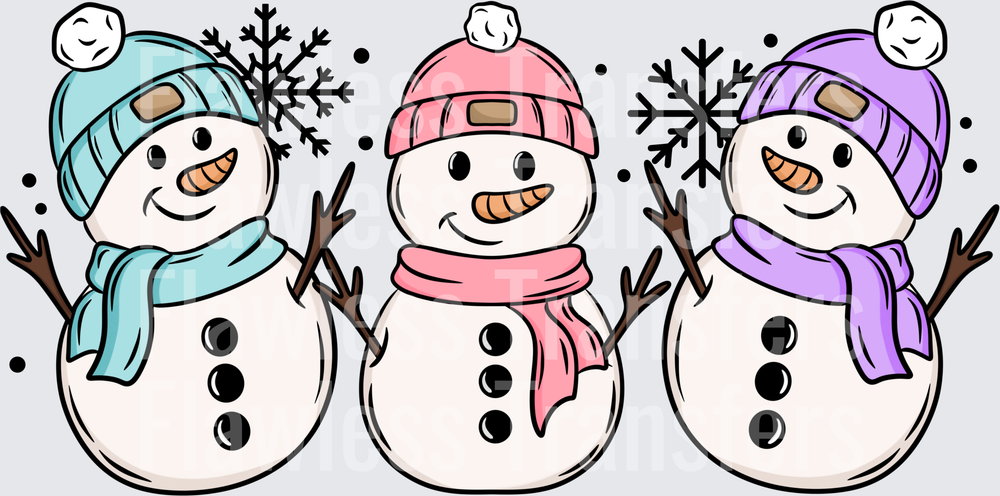 Pastel Snowmen Trio #1634