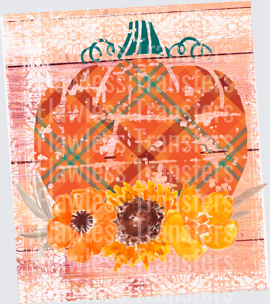 Fall Plaid Sunflower Pumpkin #0376