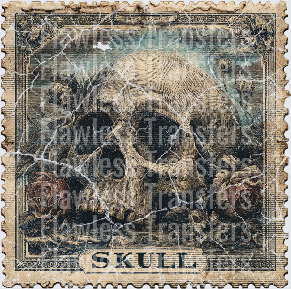 Skull Vintage Stamp #0605