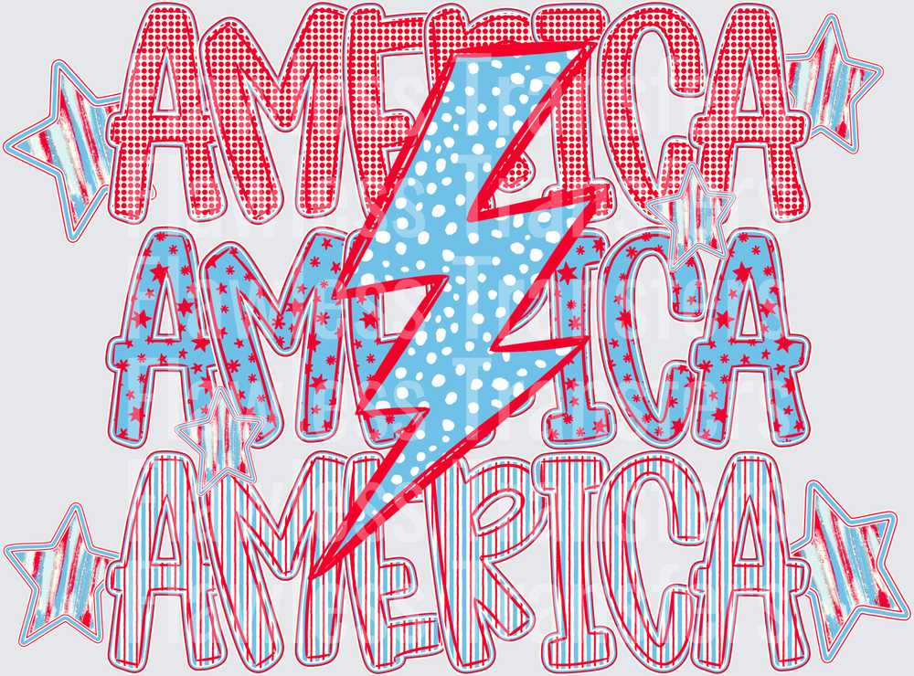 America Stacked #0024 DTF Transfer - Raw Image