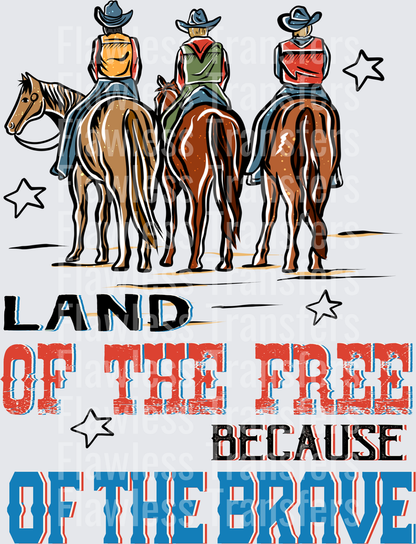 Land Of The Free Because Of The Brave #0052 DTF Transfer - Raw Image