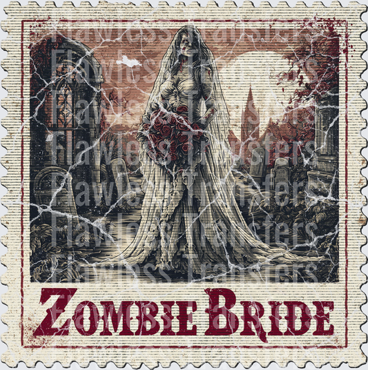Zombie Bride Vintage Stamp #0586