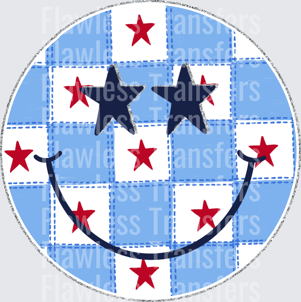 American Star Smiley #0023 DTF Transfer - Raw Image